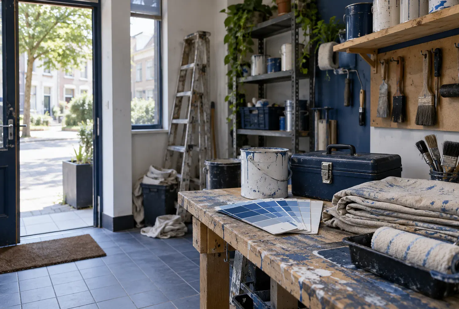 Illustration of property service businesses and their working space